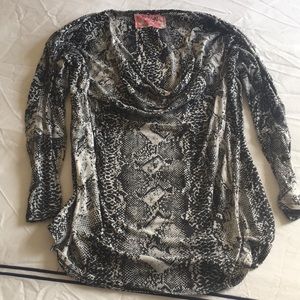 Nation Cowl Neck 3/4 Sleeve T-shirt